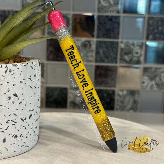 Custom Pen - Teach Love Inspire Pencil