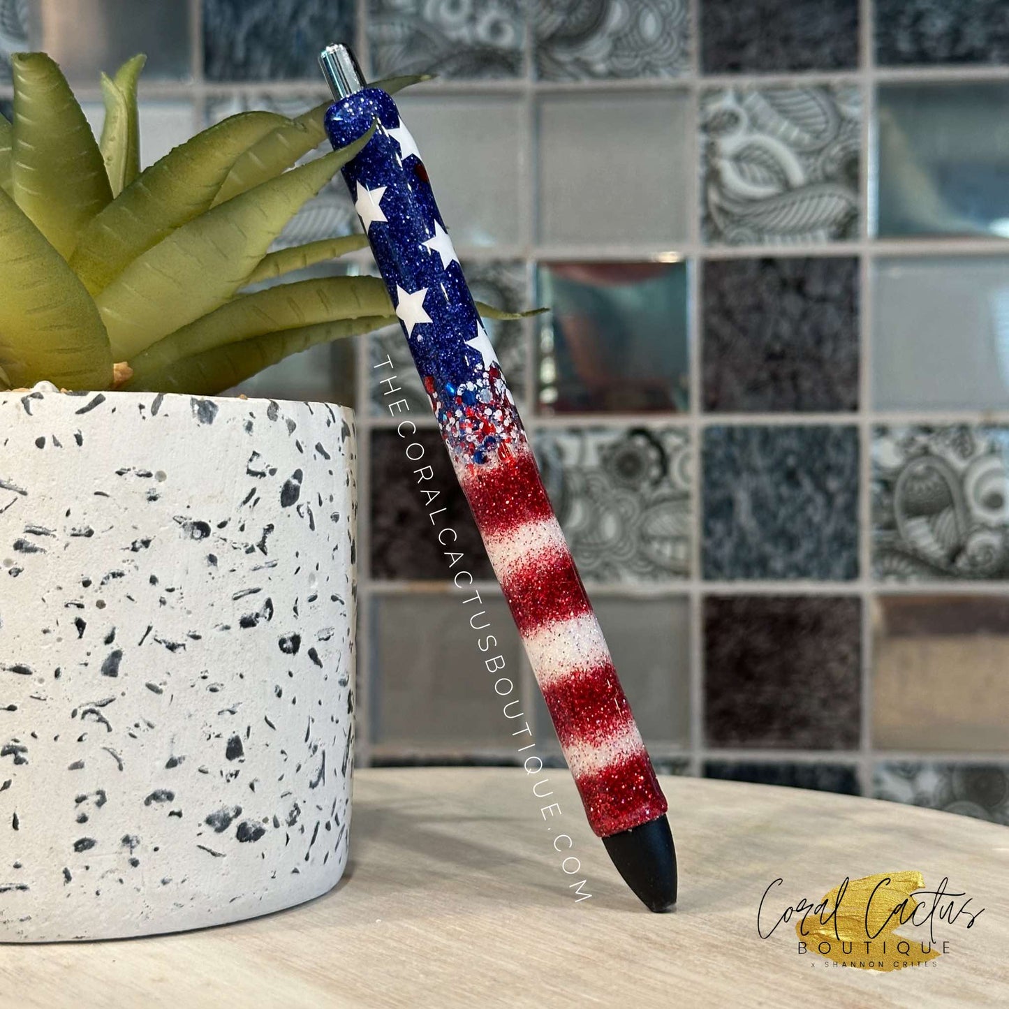 Custom Pen - Half Stars & Stripes