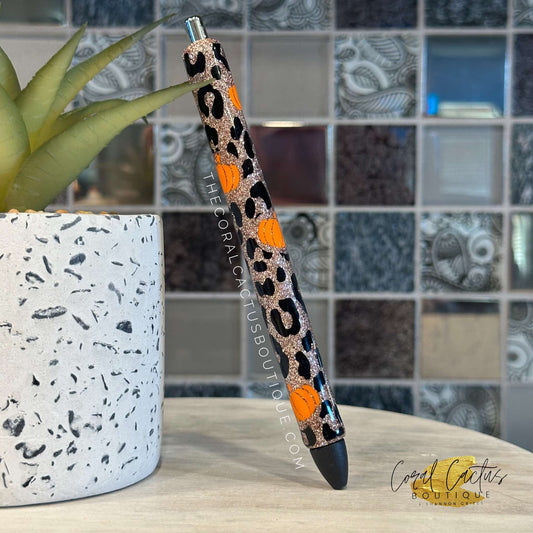 Custom Pen - Pumpkin Leopard