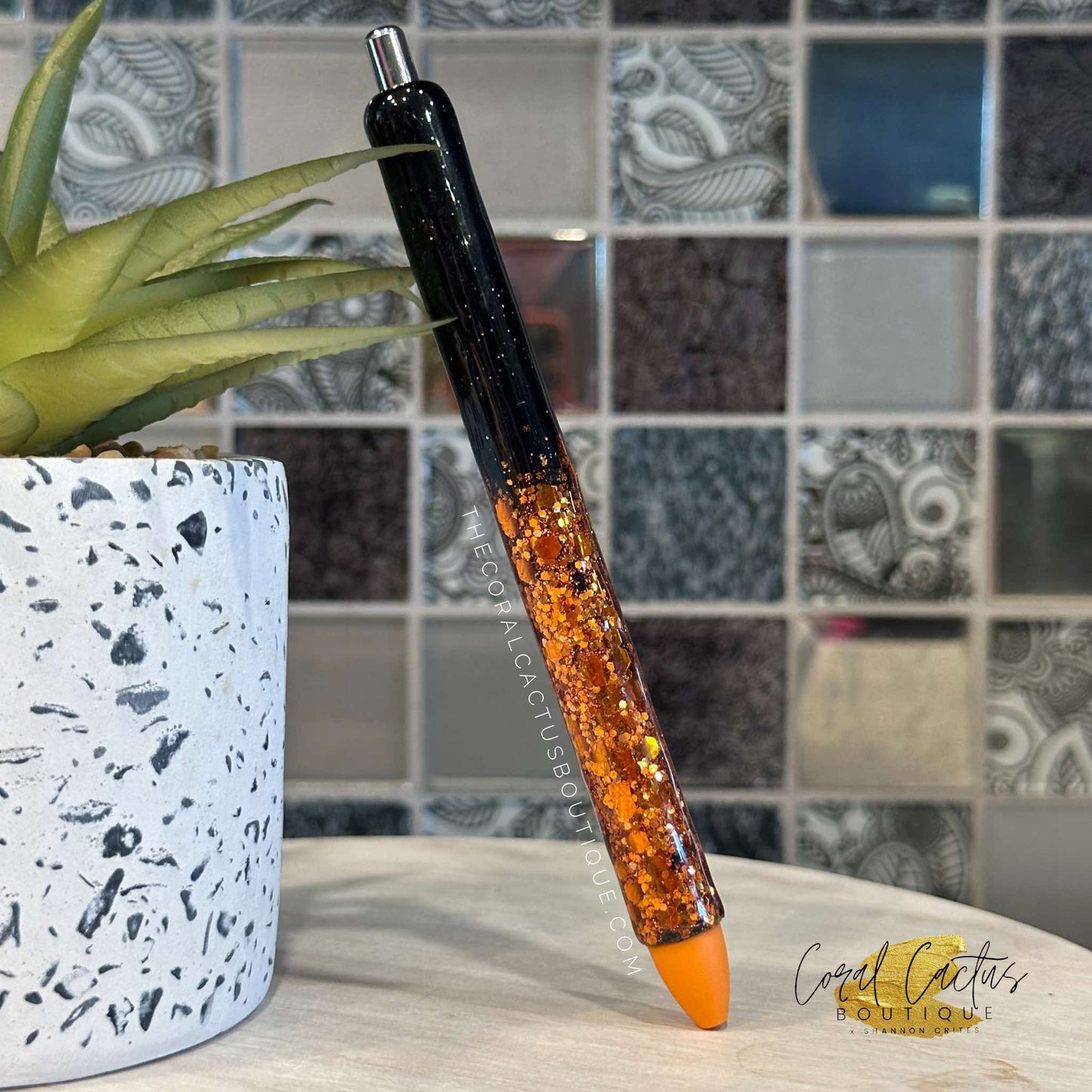 Custom Pen - Orange and Black