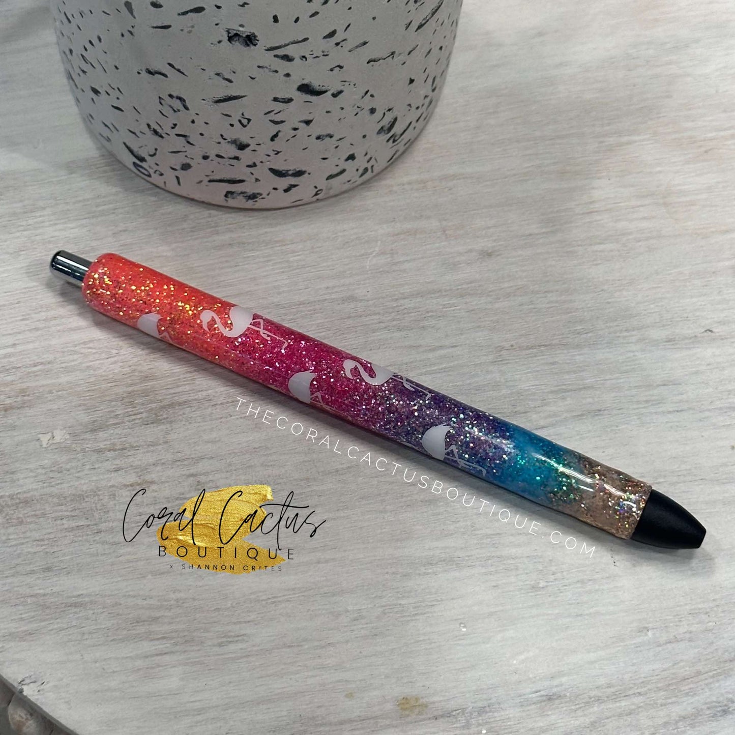 Custom Pen - Flamingo Sunset