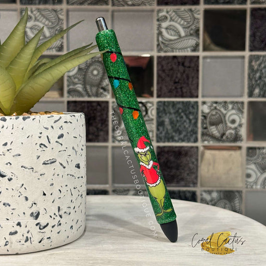 Custom Pen - Christmas Mr Mean with Lights