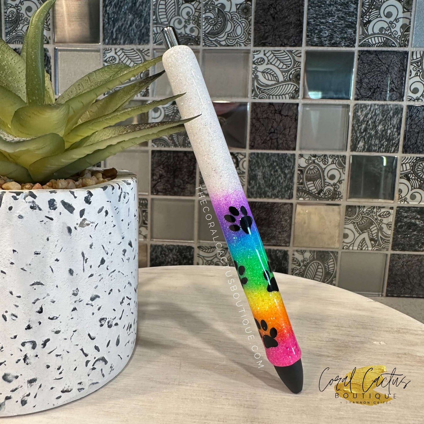 Custom Pen - Rainbow Paw Print