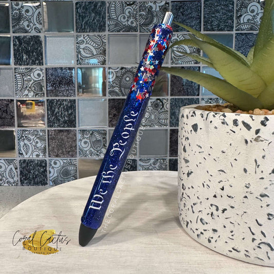 Custom Pen - We The People Glitter