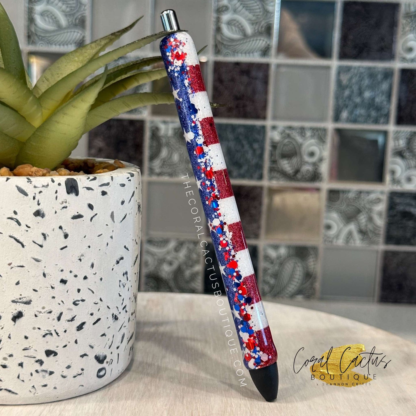 Custom Pen - Vertical Stars & Stripes