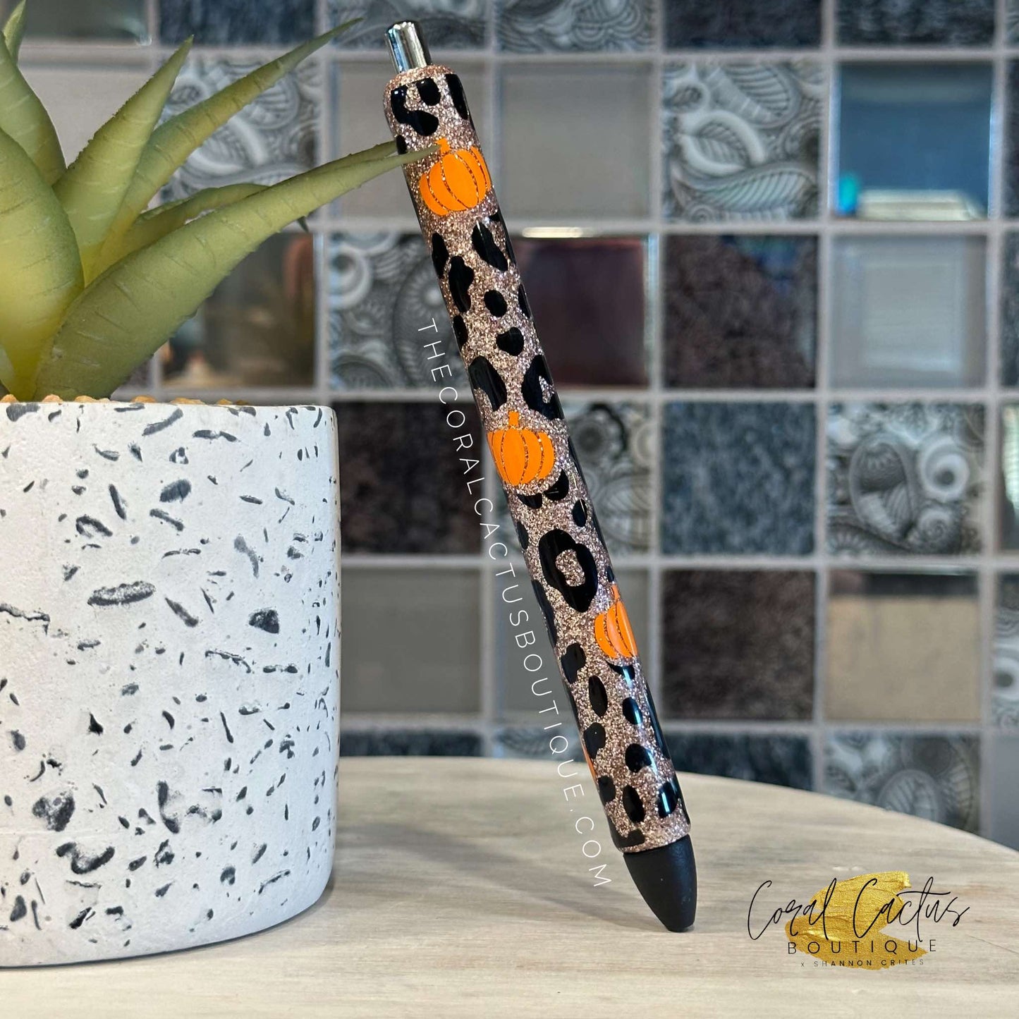 Custom Pen - Pumpkin Leopard