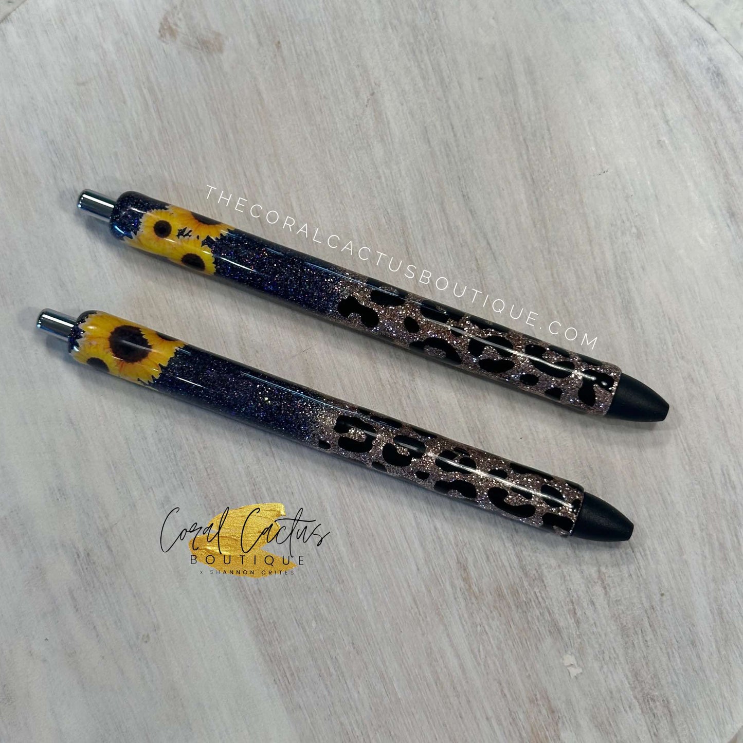 Custom Pen - Sunflower Leopard