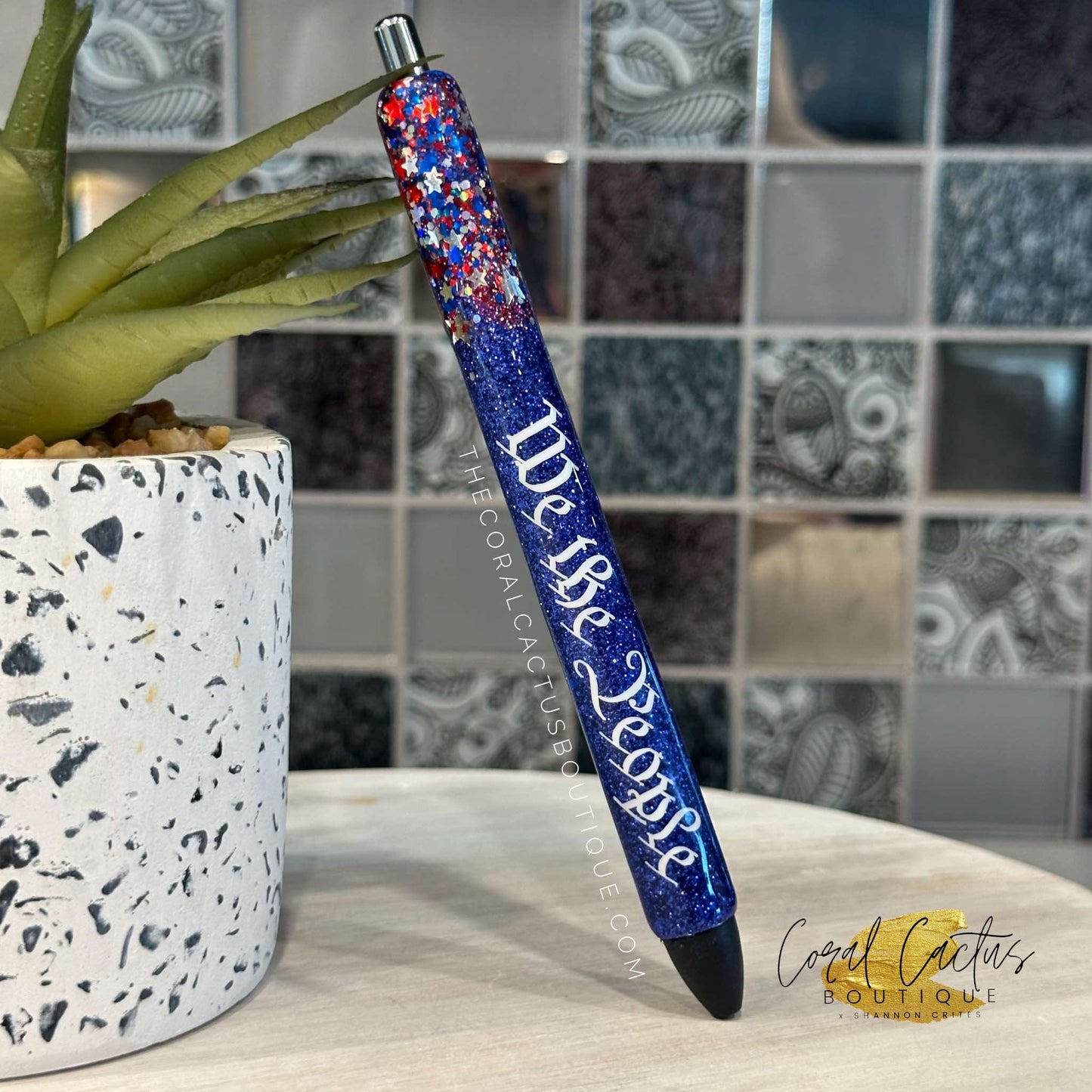 Custom Pen - We The People Glitter