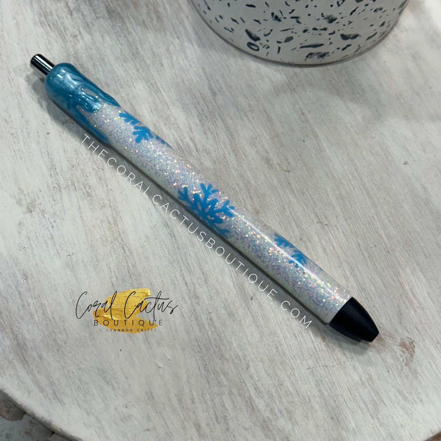 Custom Pen - Snowflake with Icy Drip