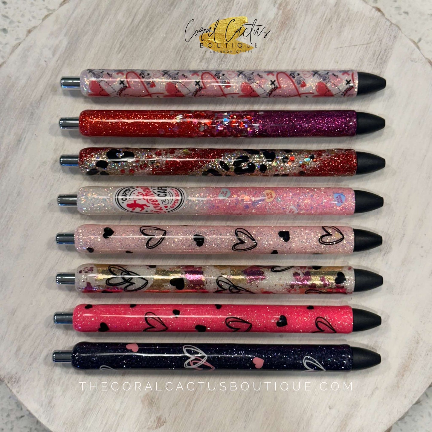 Custom Pen - Love Hearts Bright Pink