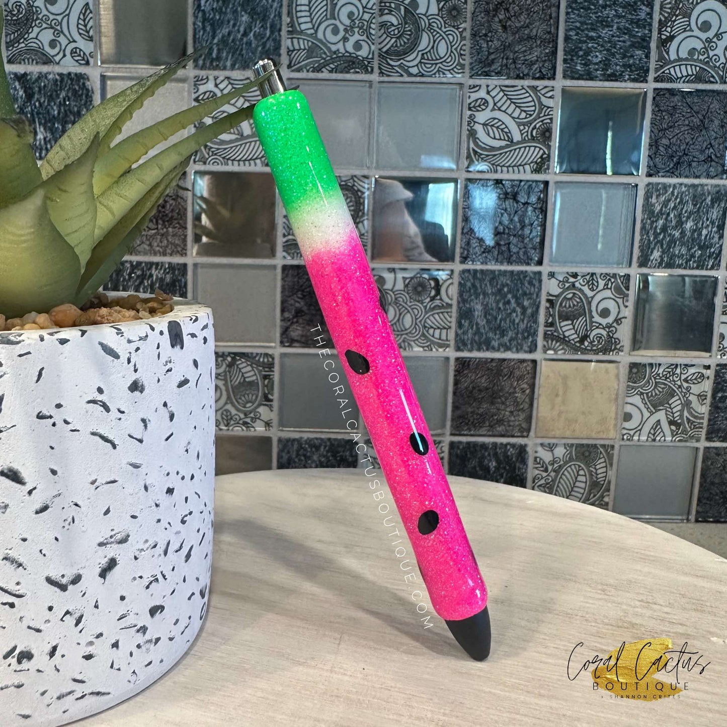 Custom Pen - Pink Watermelon