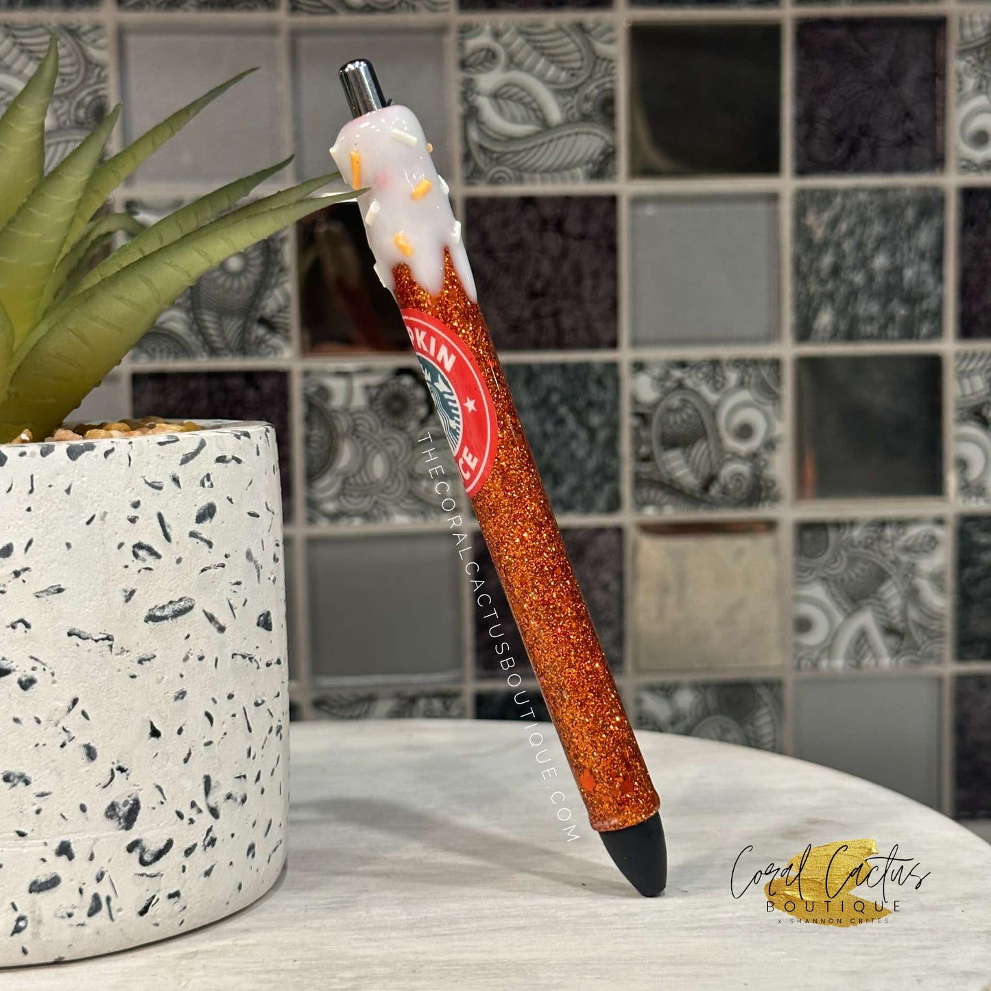 Custom Pen - Pumpkin Spice Sprinkle Drip