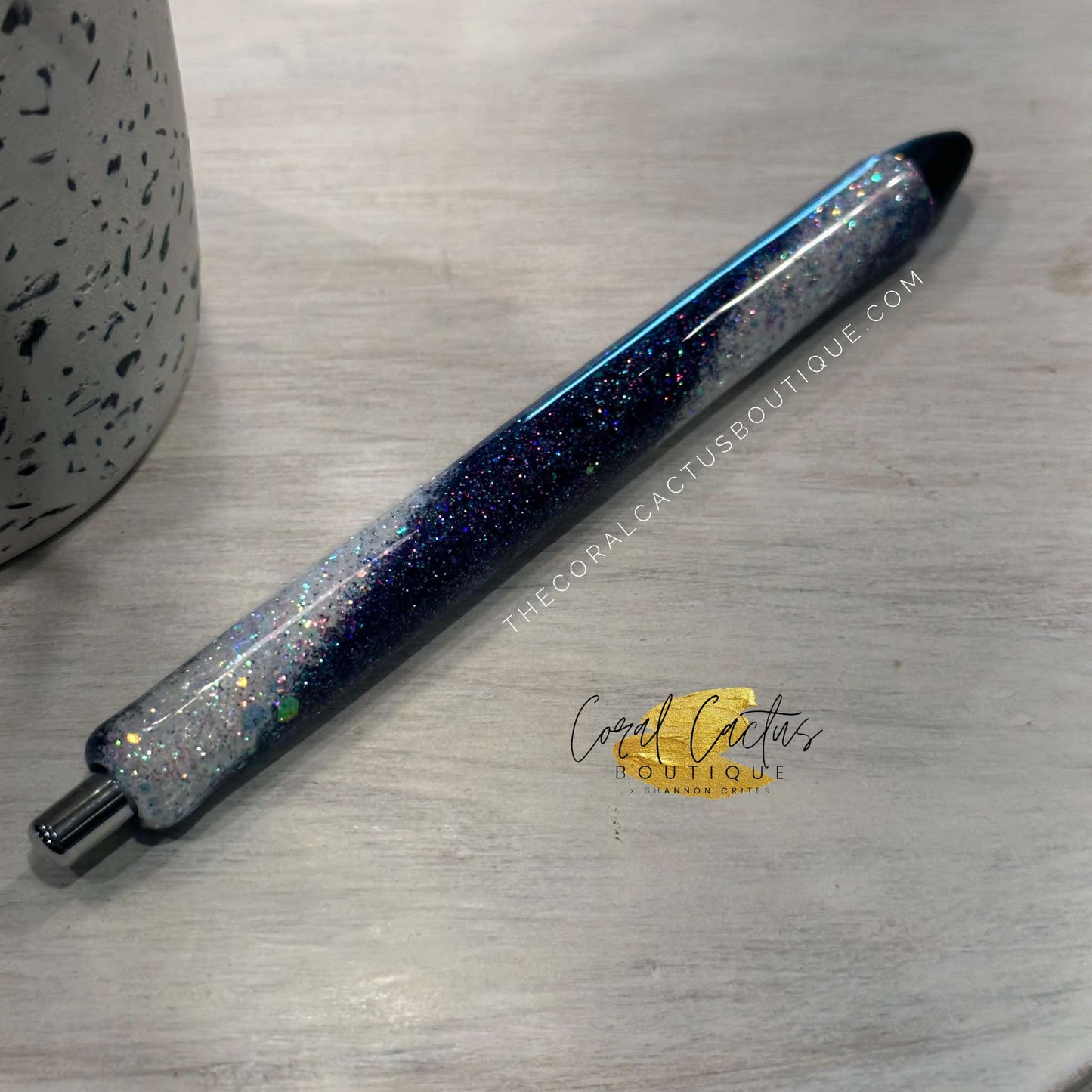 Custom Pen - Purple & White Swirl