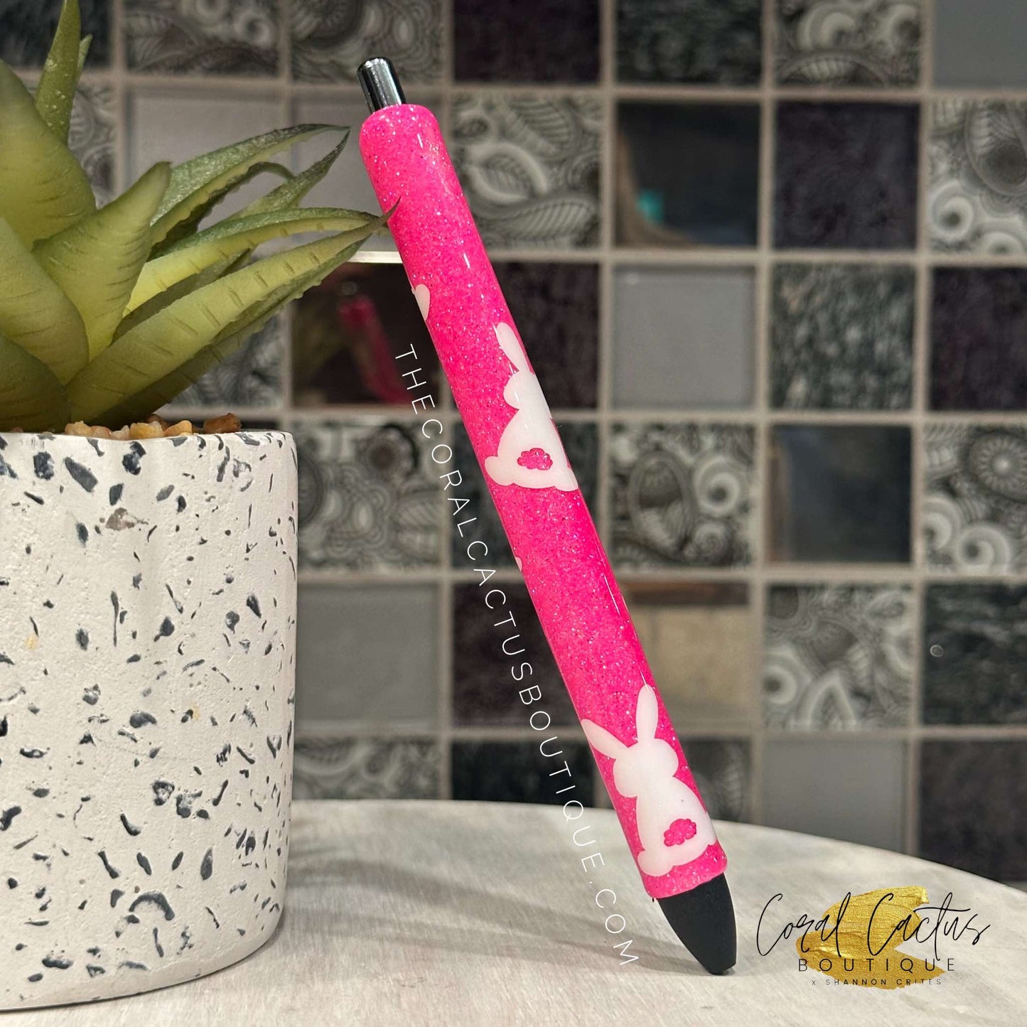 Custom Pen - Bunny Glitter