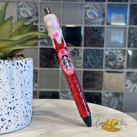 Custom Pen - Be My Valentine Coffee Drip