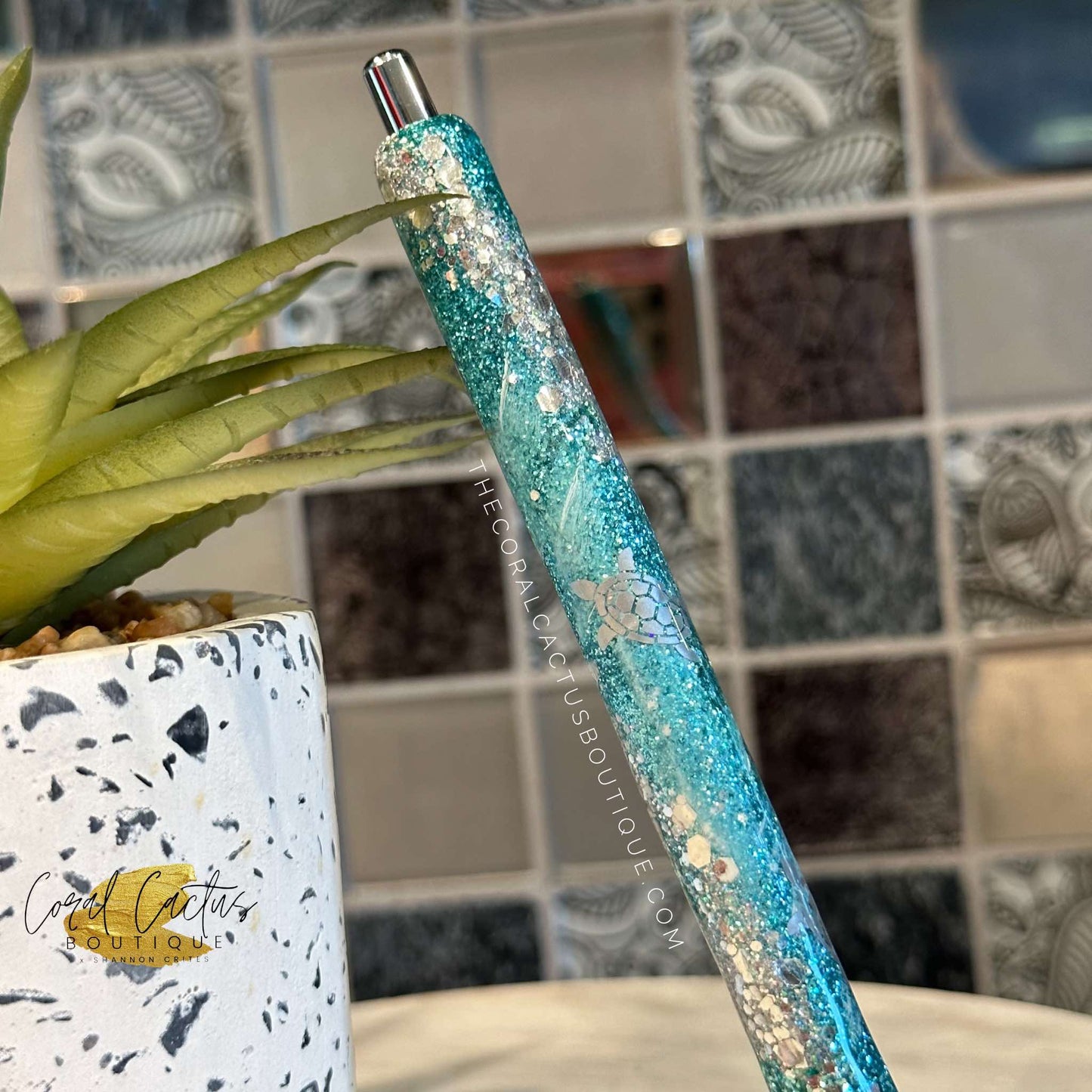 Custom Pen - Sea Turtle Swirl