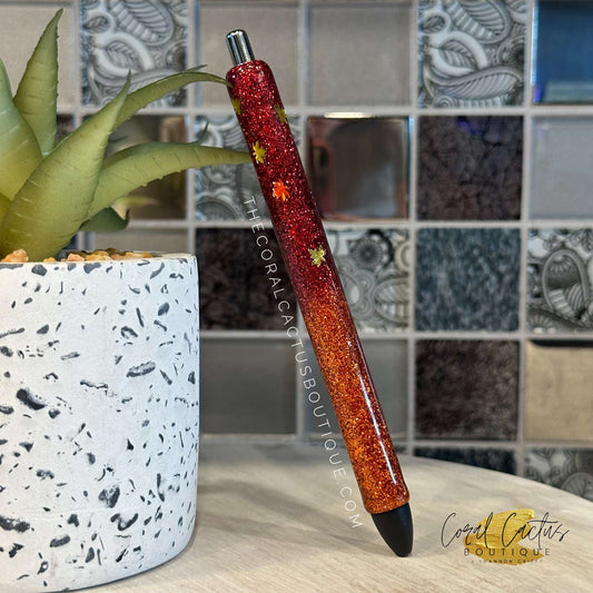 Custom Pen - Fall Orange and Red Leaves