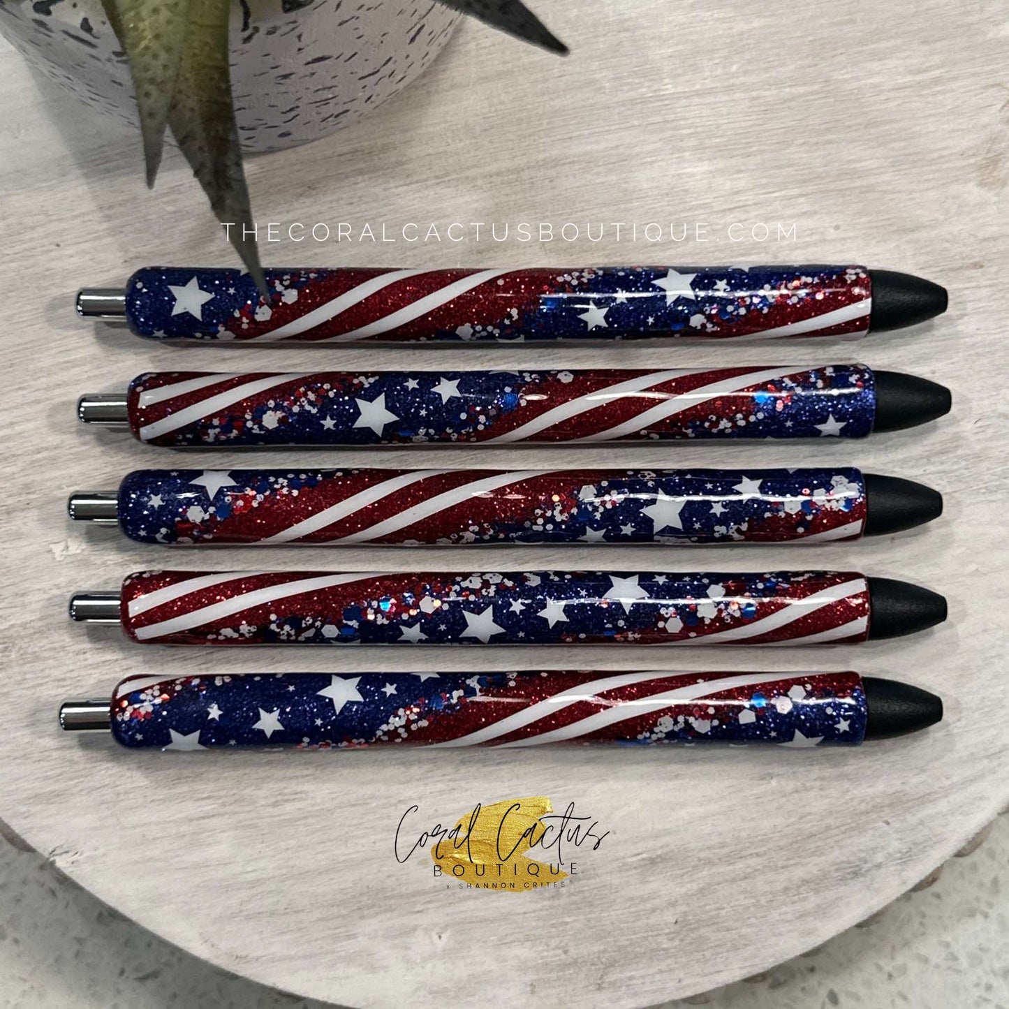 Custom Pen - Stars & Thick Stripes Swirl