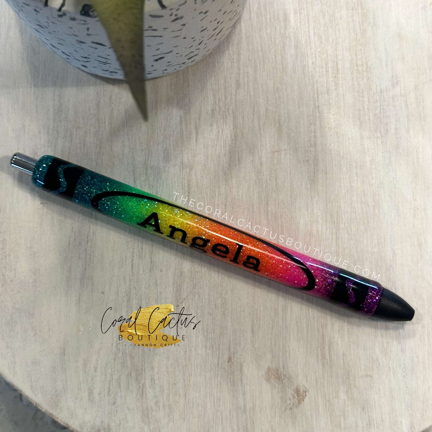 Custom Pen - Rainbow Ombre Crayon