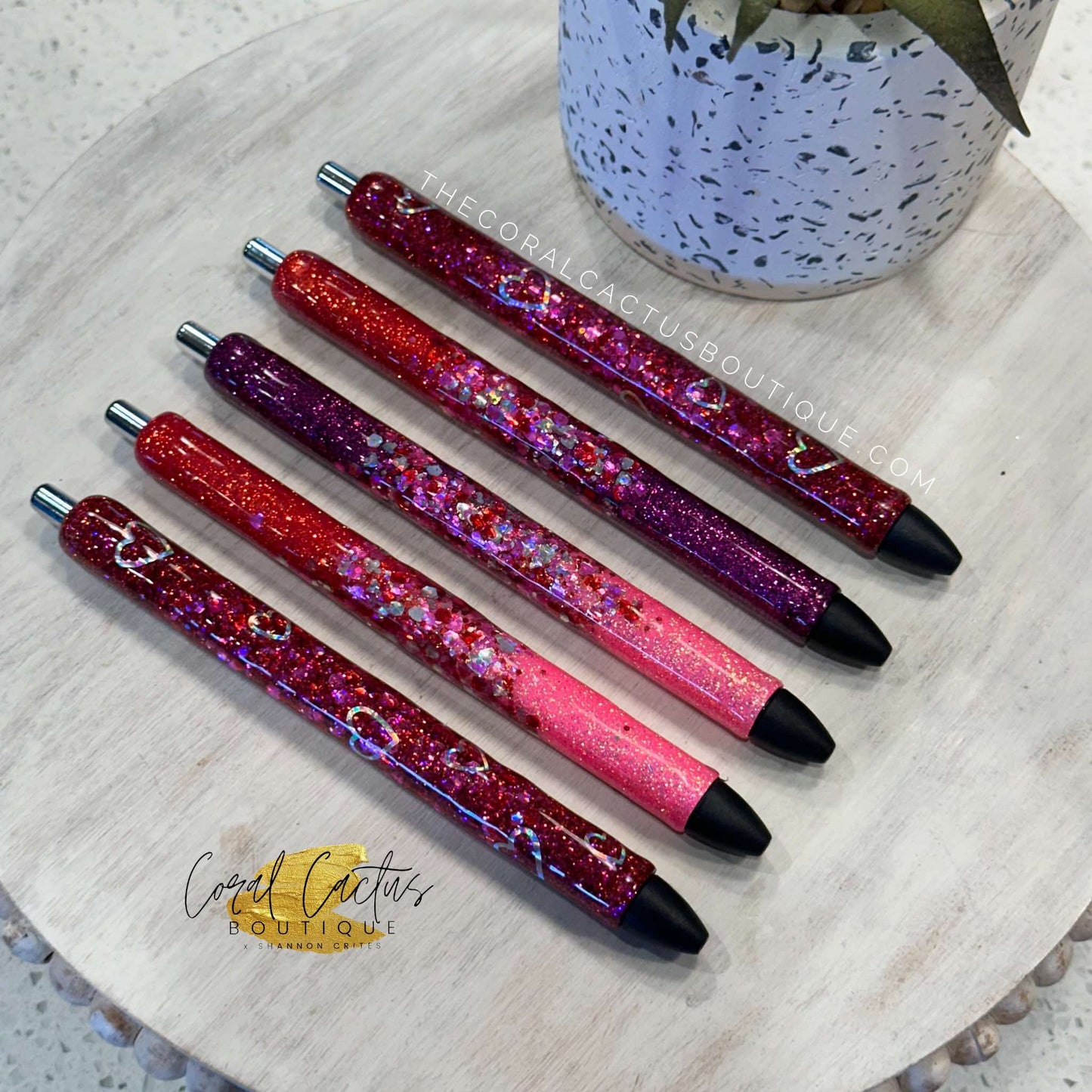 Custom Pen - Pink & Purple Glitter