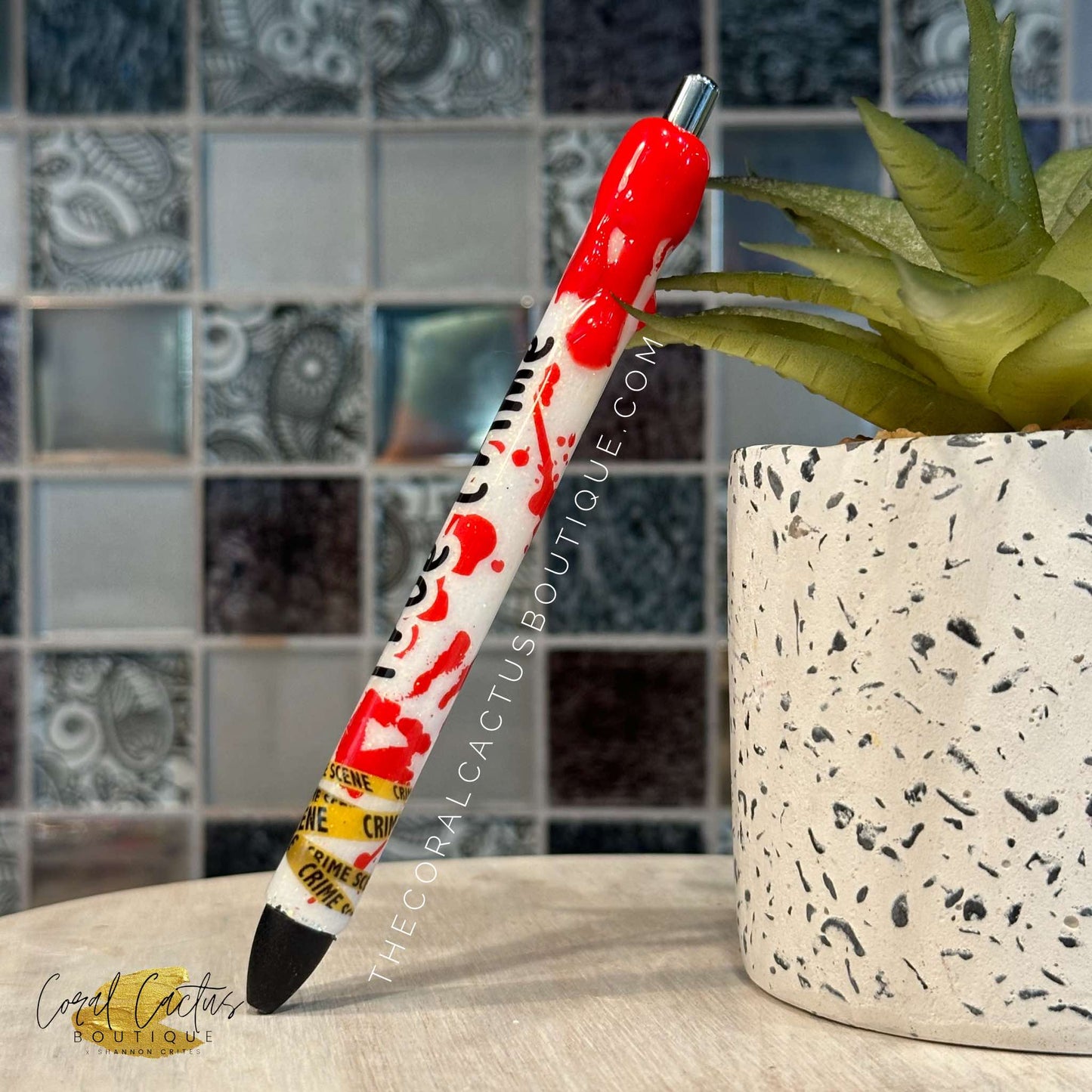 Custom Pen - Crime Scene True Crime Drip