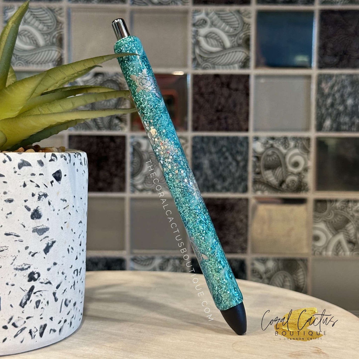 Custom Pen - Sea Turtle Swirl