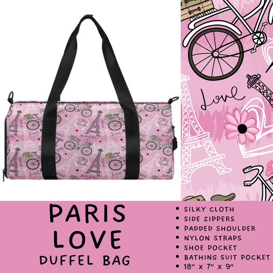 Batch #264 - Travel Collection - Closes 12/31 - ETA - Paris Love Duffel Bag