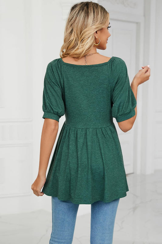 V-Neck Babydoll Top (L)