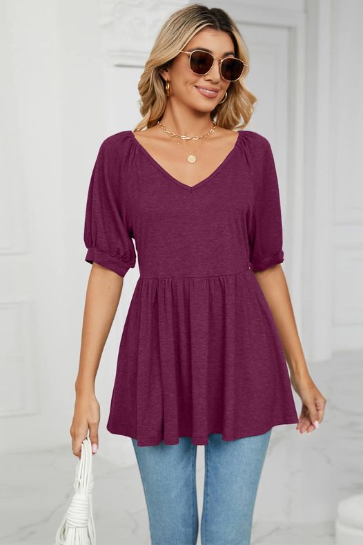 V-Neck Babydoll Top (L)