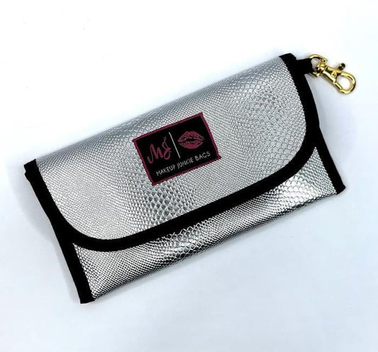 Silver Serpent Sunglass Case Makeup Junkie Bag