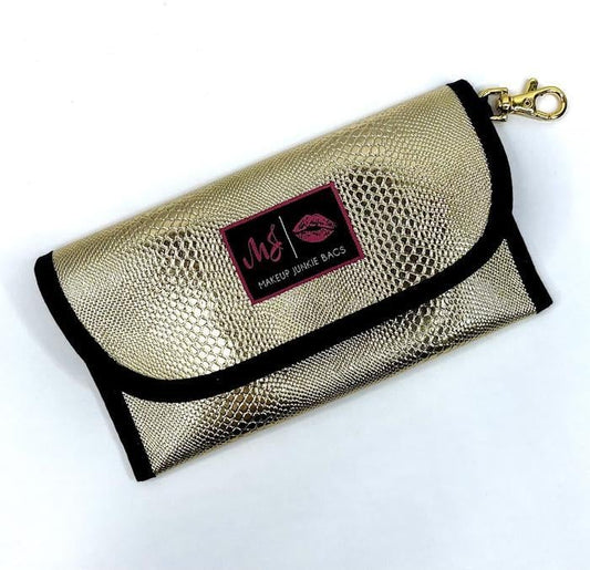 Gold Serpent Sunglass Case Makeup Junkie Bag