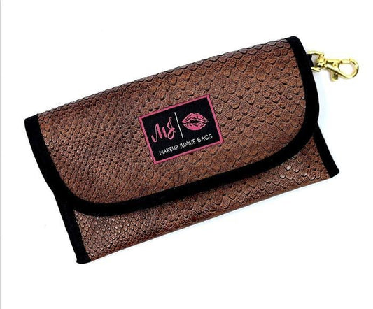 Chocolate Cobra Sunglass Case Makeup Junkie Bag