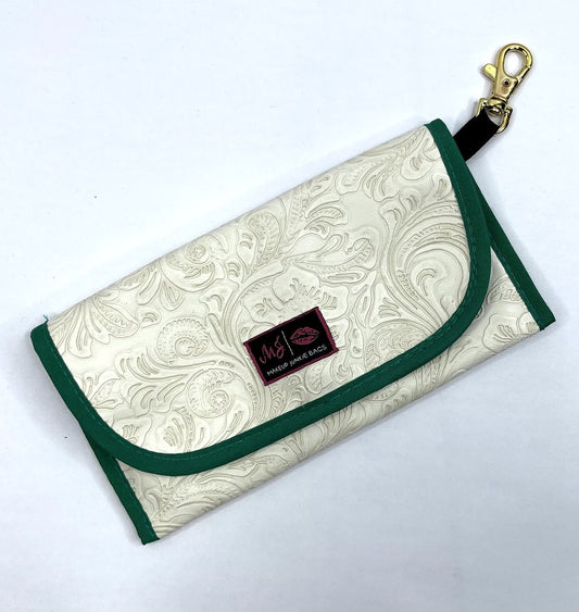 White Tooled Sunglass Case Makeup Junkie Bag