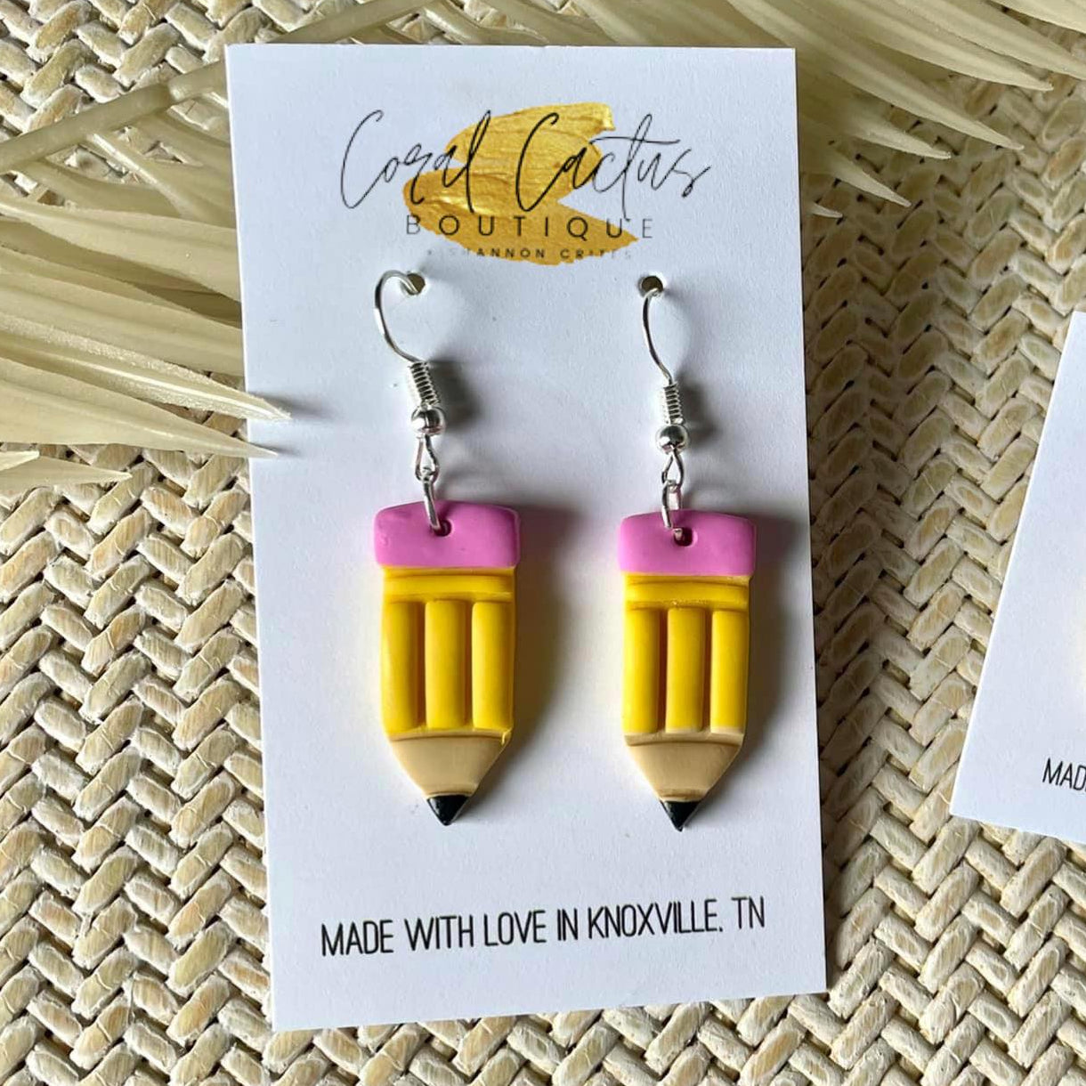 Pencil Clay Dangle Earrings