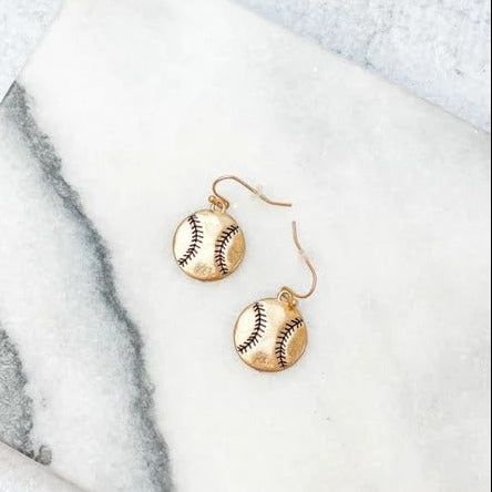 Baseball Dangle Earrings