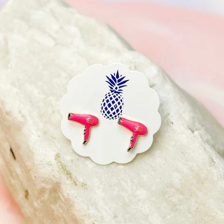 Blow-dryer Stylist Stud Earrings