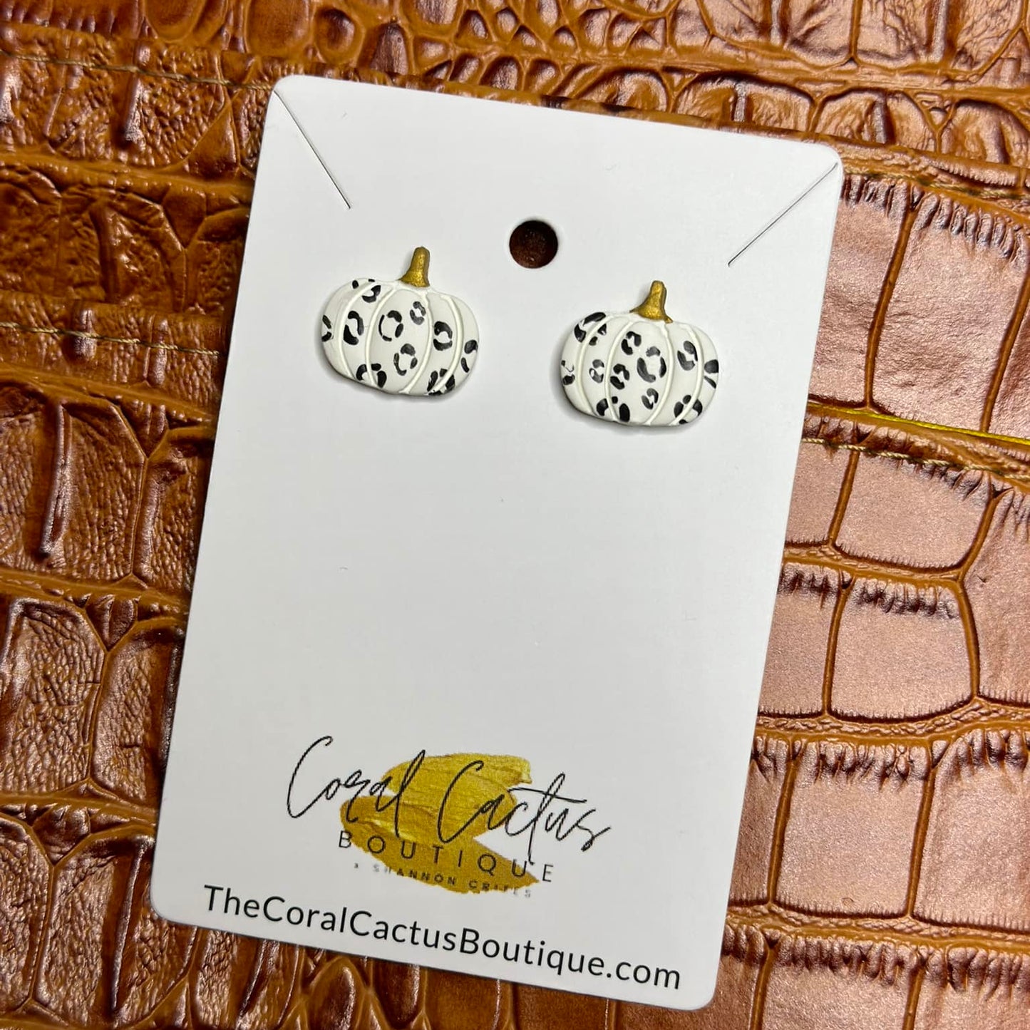 Clay Hand Painted Pumpkin Earrings