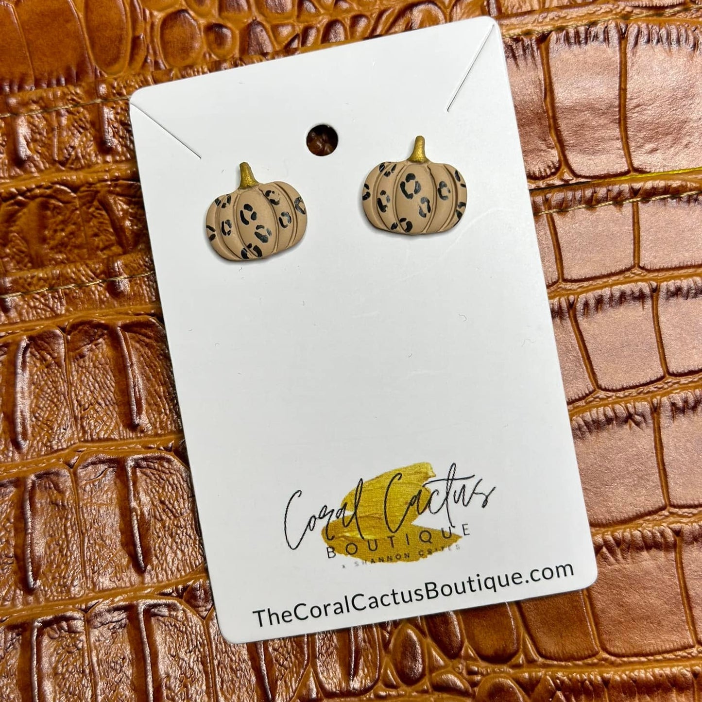Clay Hand Painted Pumpkin Earrings