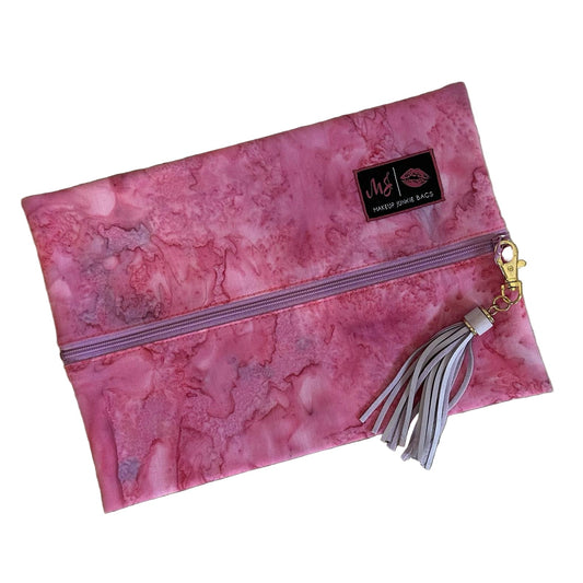 Pink Watercolor Makeup Junkie Bag