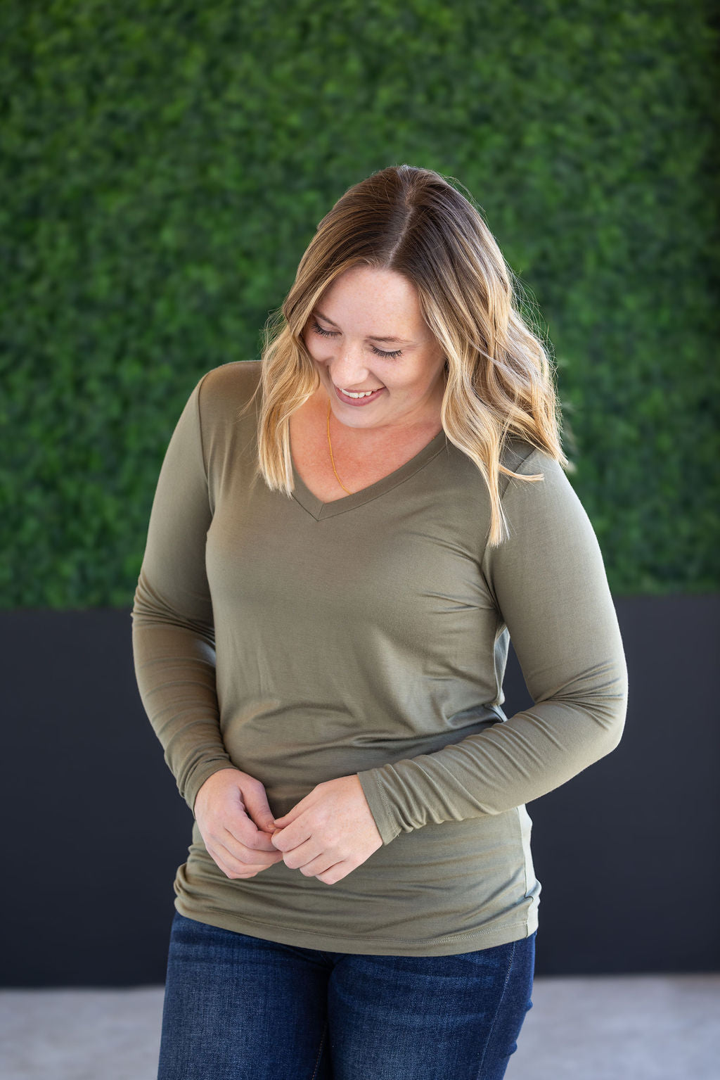 IN STOCK Larissa Long Sleeve - Olive FINAL SALE