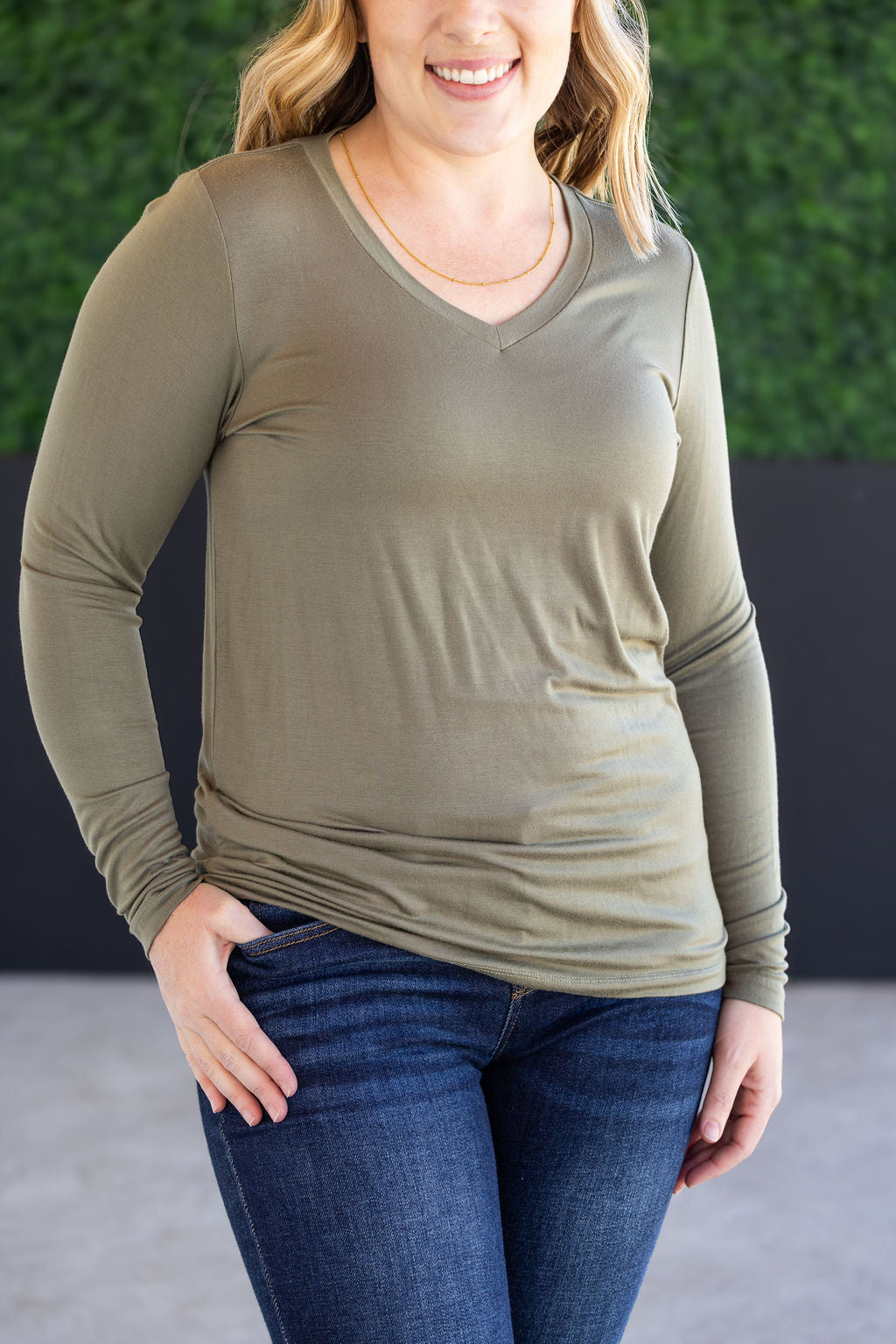 IN STOCK Larissa Long Sleeve - Olive FINAL SALE