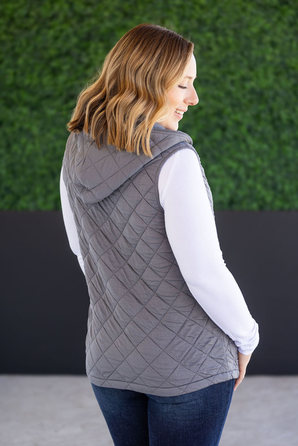 IN STOCK Heather Hooded Vest - Grey FINAL SALE
