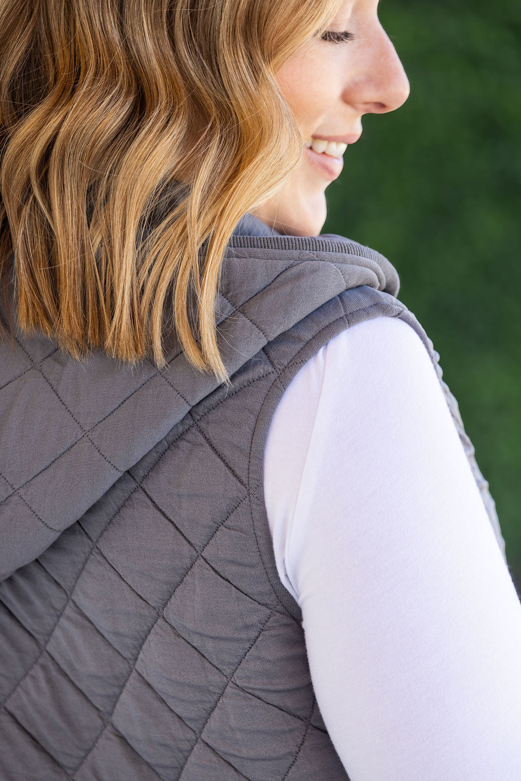 IN STOCK Heather Hooded Vest - Grey FINAL SALE