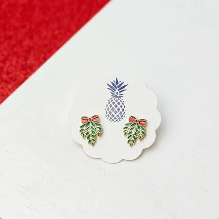 Christmas Mistletoe Stud Earrings