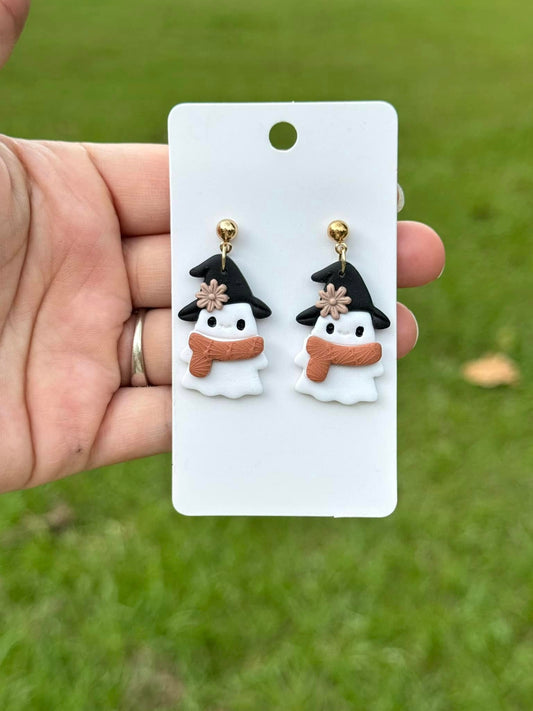 Fall Boos Dangle Clay Handmade Earrings