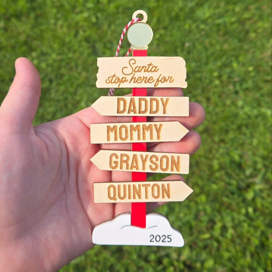 Santa Stop Here Ornament/Tag
