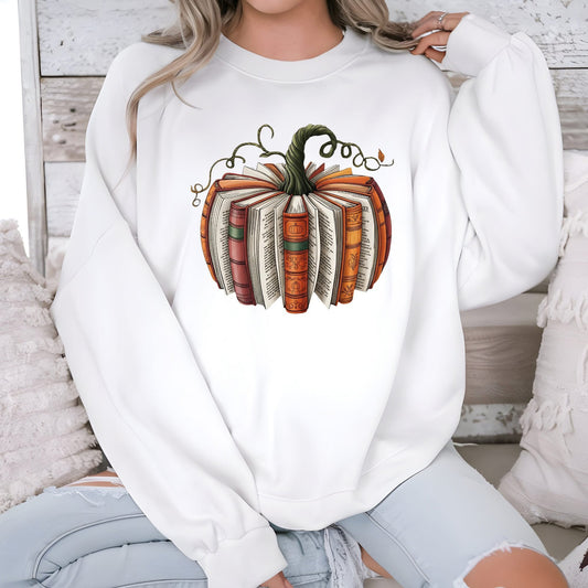 Fall Book Pumpkin Graphic Sweater