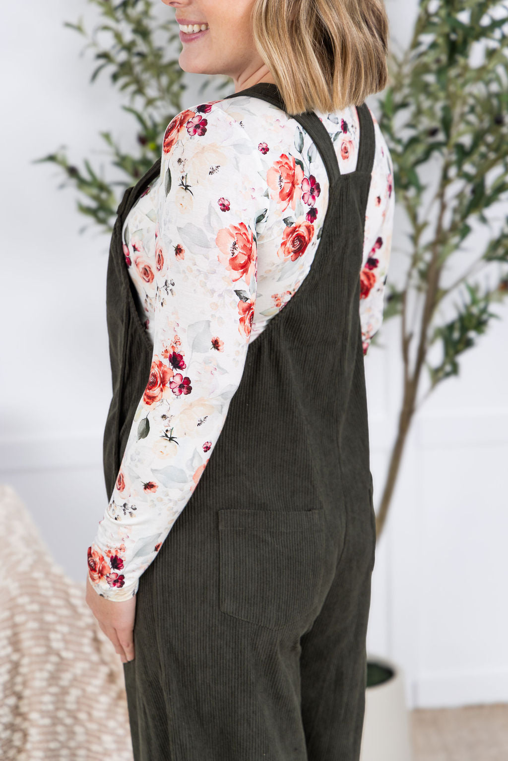 IN STOCK Corduroy Overalls - Olive