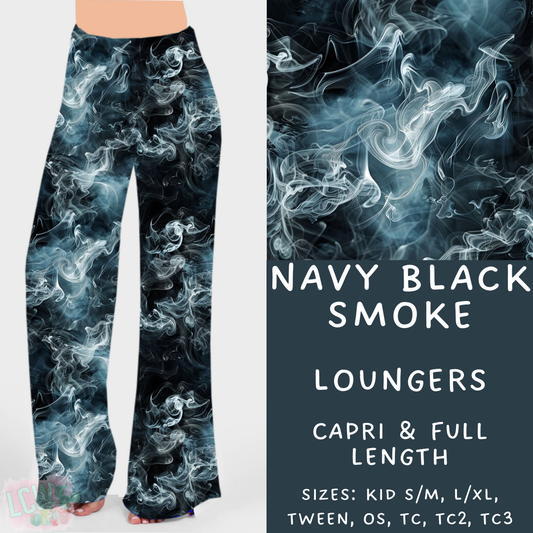Ready to Ship - Navy Black Smoke Capri Loungers - OS