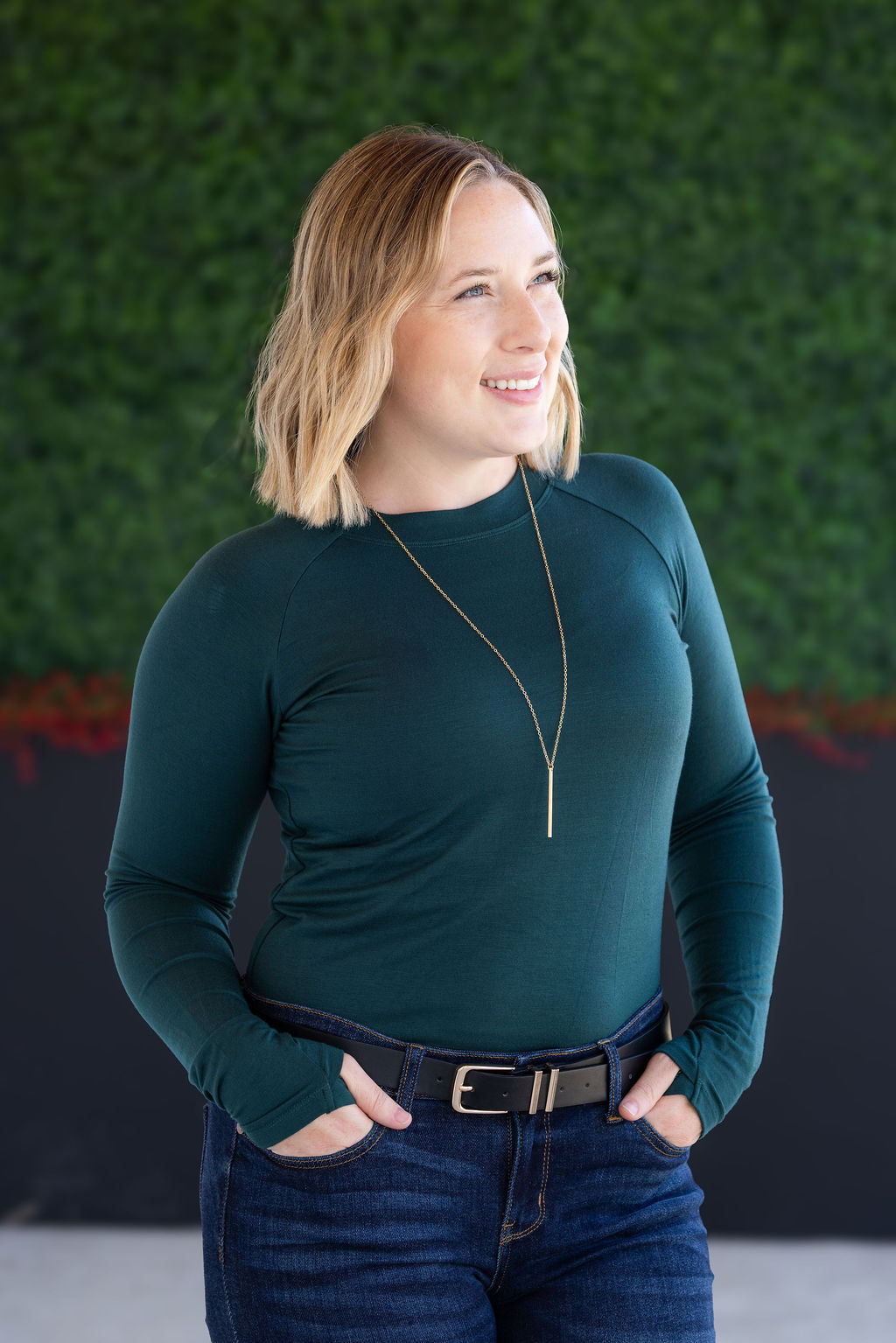 IN STOCK Blair Long Sleeve Top - Hunter Green FINAL SALE